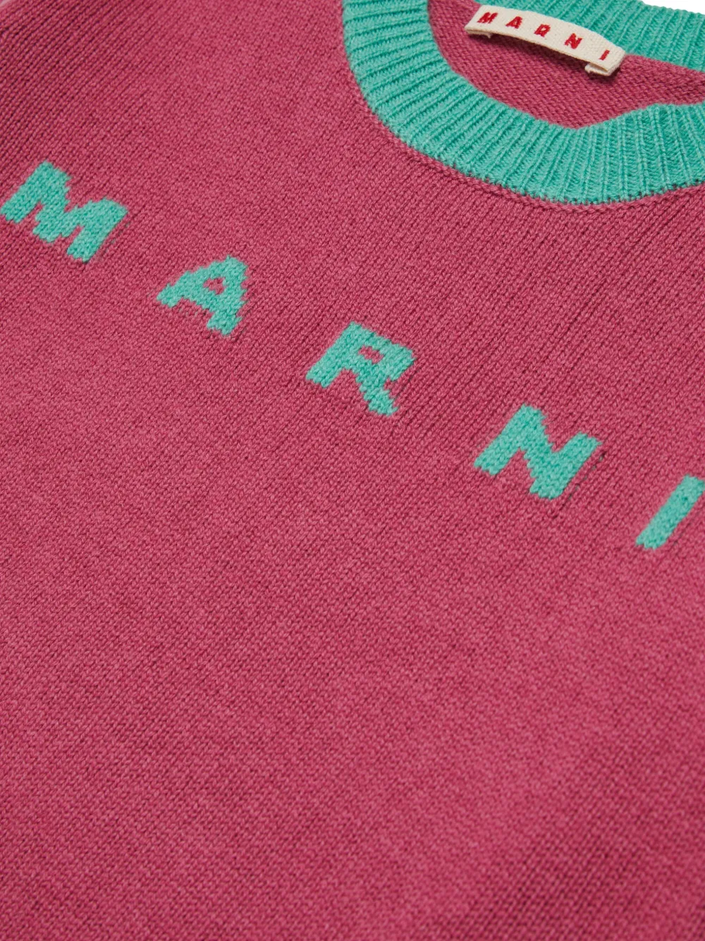 Marni Kids Trui met intarsia logo Roze