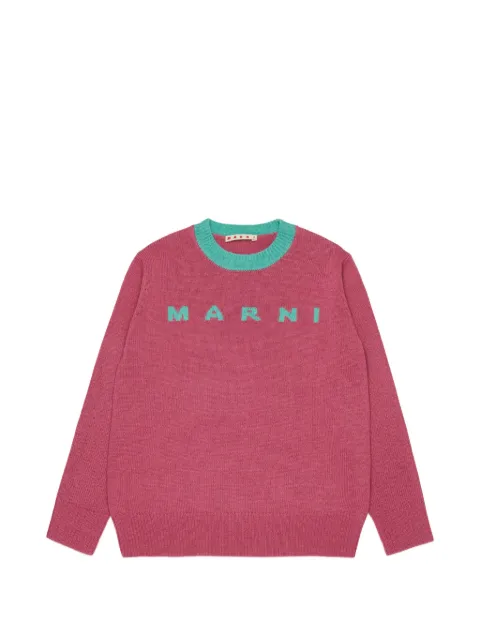 Marni Kids 로고 인타르시아 스웨터