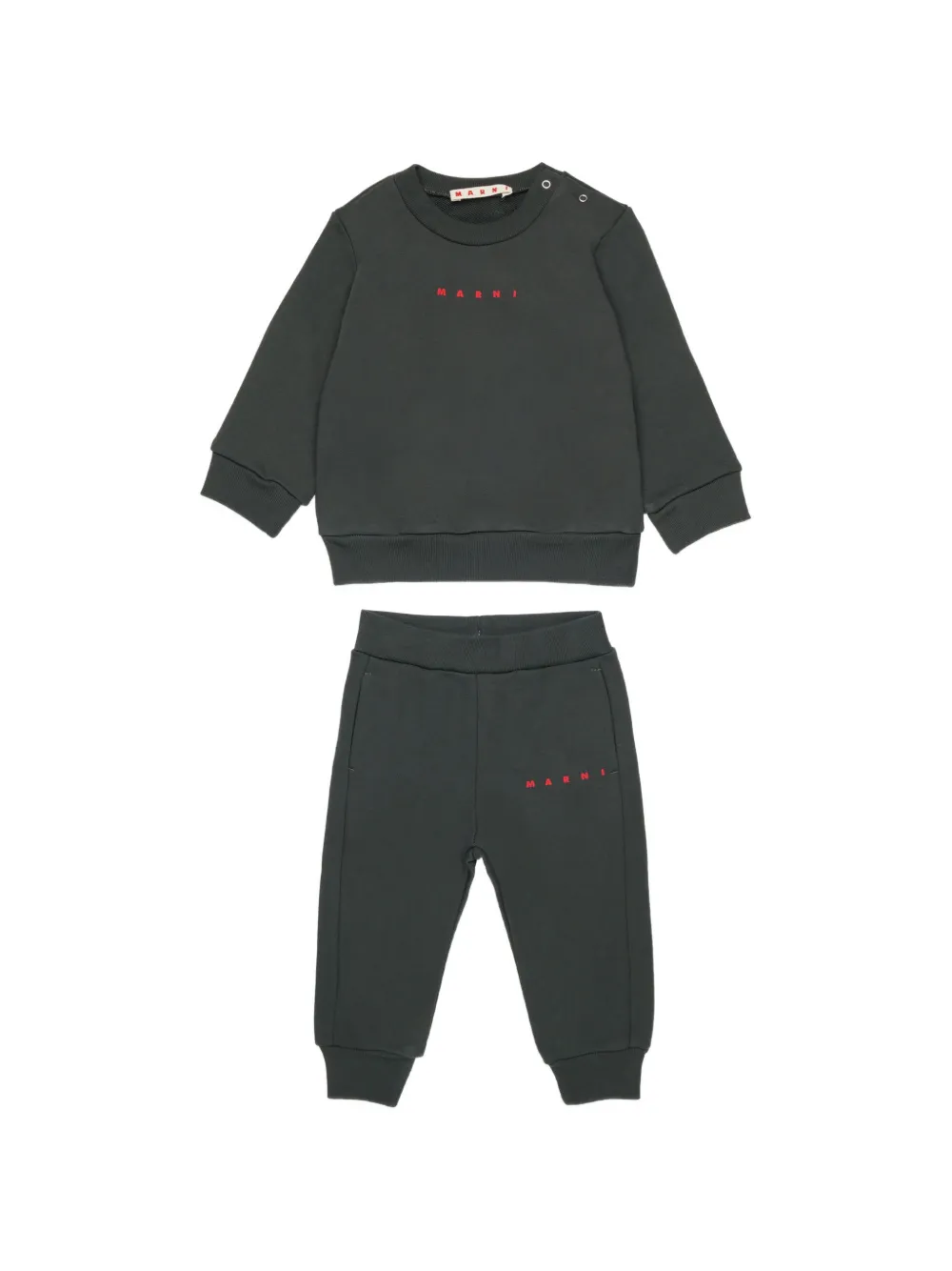 Marni Kids logo-print cotton tracksuit - Nero