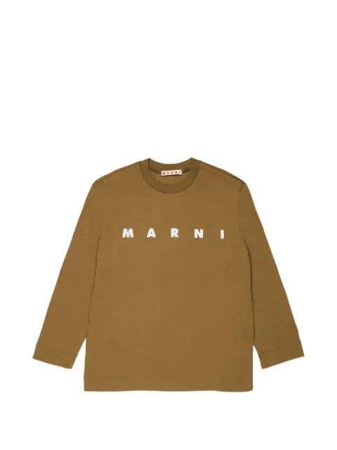 Marni Kids logo-print long-sleeve T-shirt