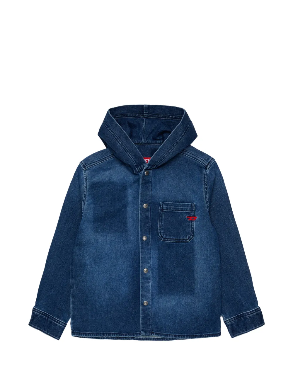 Diesel Kids Camicia denim con cappuccio - Blu