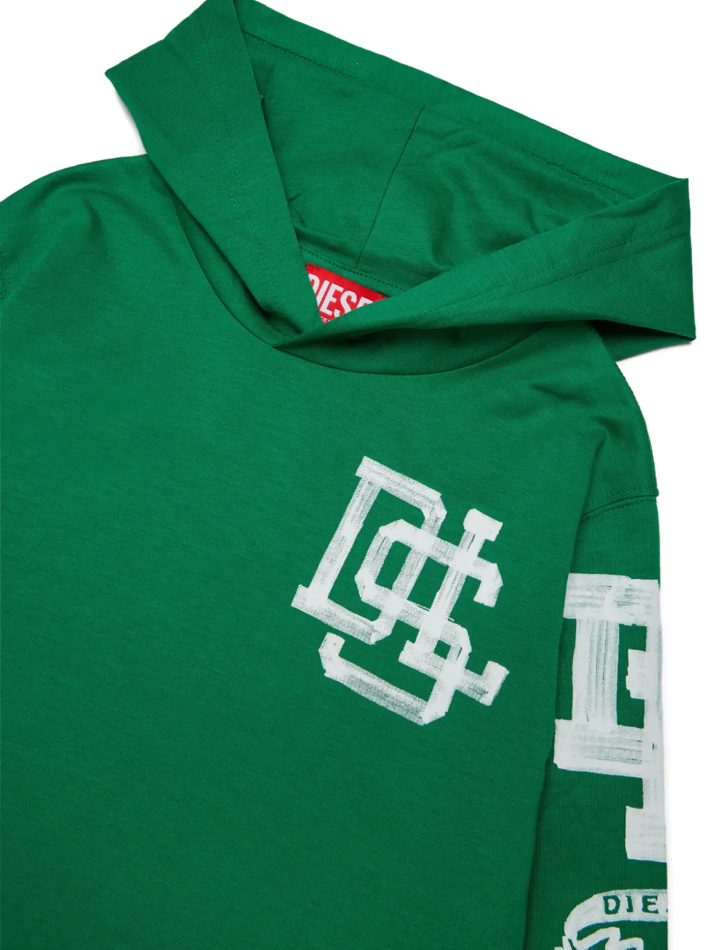 Diesel Kids Hoodie met logoprint Groen