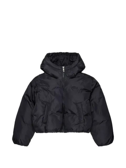 Diesel Kids logo-patch hooded padded jacket