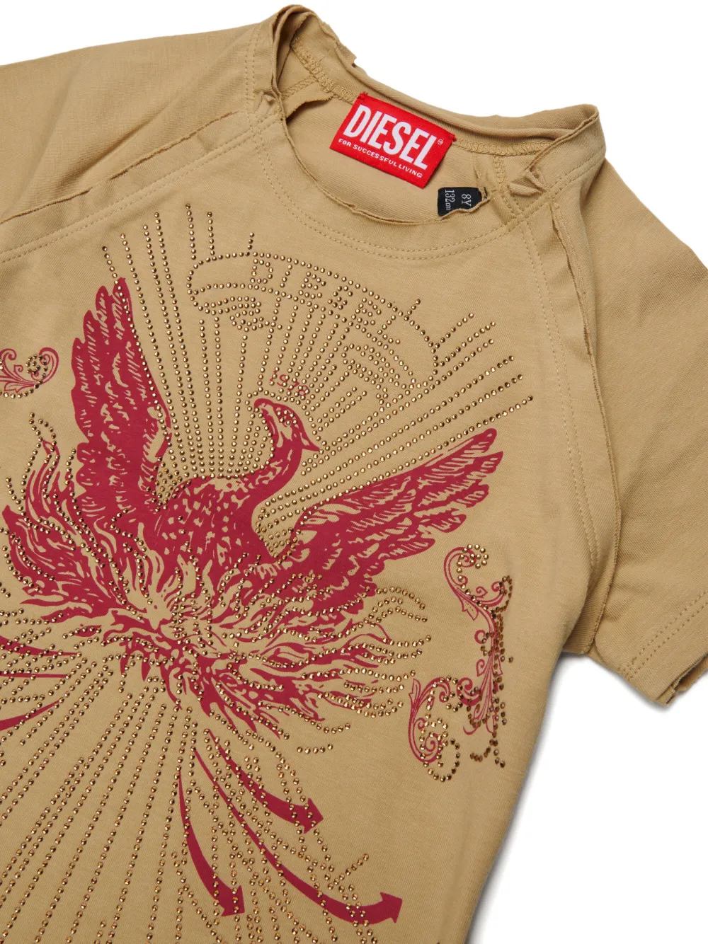 Diesel Kids T-shirt met grafische print Beige