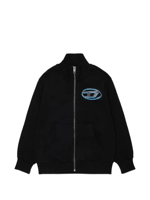 Diesel Kids Oval D logo-print zip-up sweatshirt