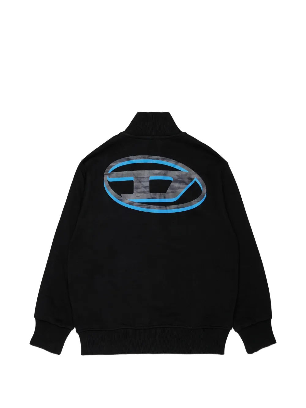 Diesel Kids Oval D sweater met rits en logoprint Zwart
