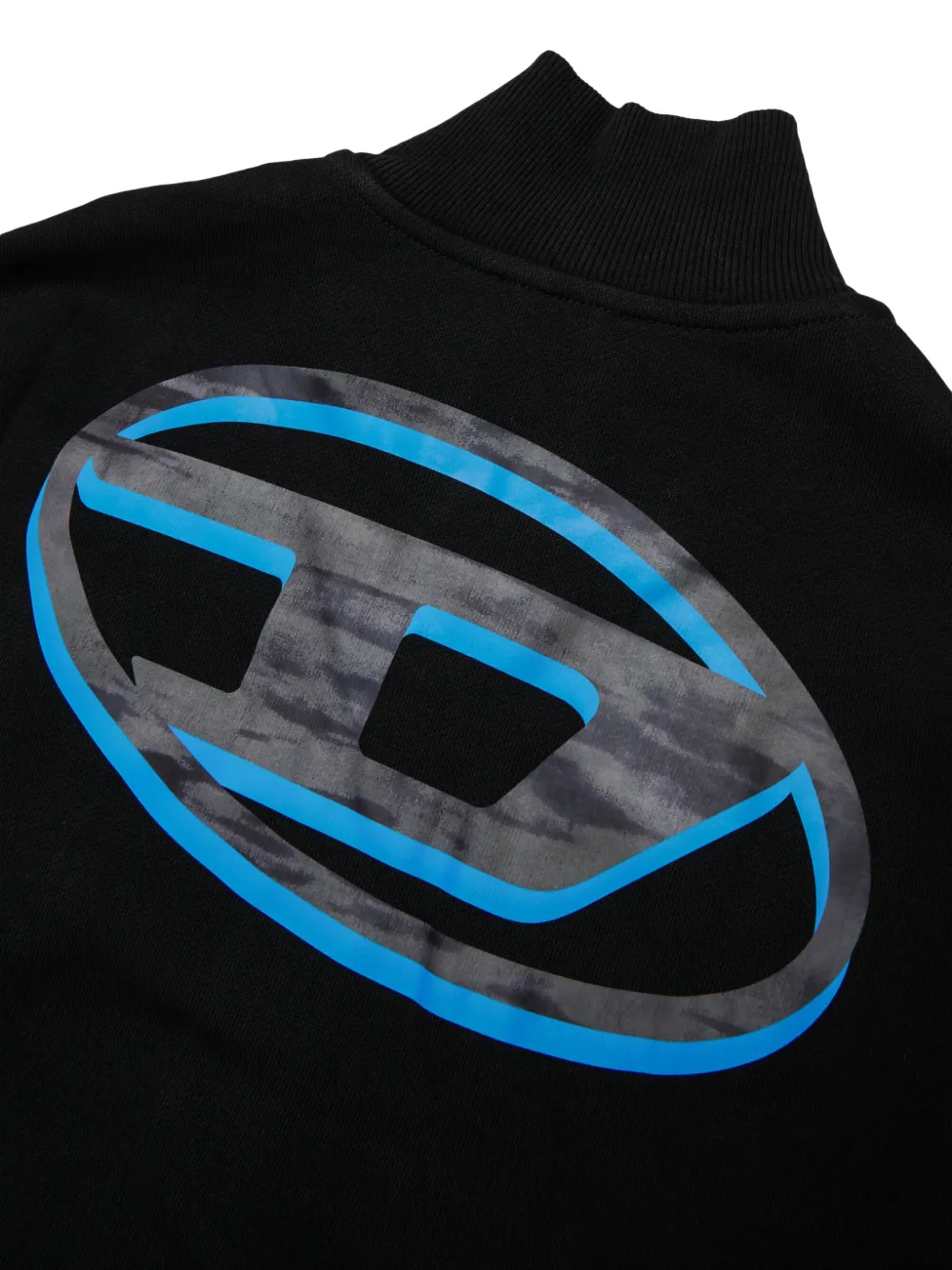 Diesel Kids Oval D sweater met rits en logoprint Zwart