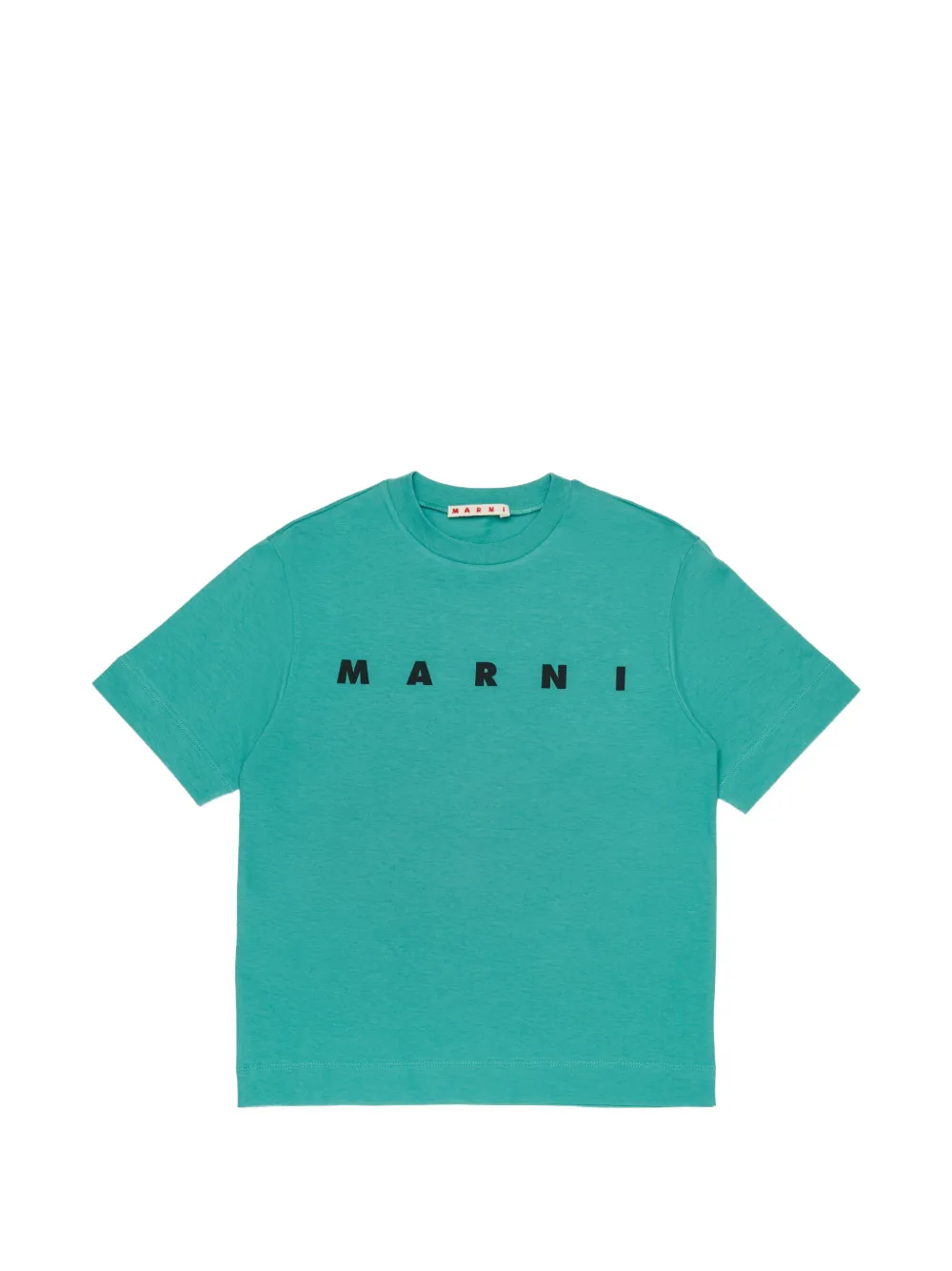 Marni Kids logo-print cotton T-shirt - Blu