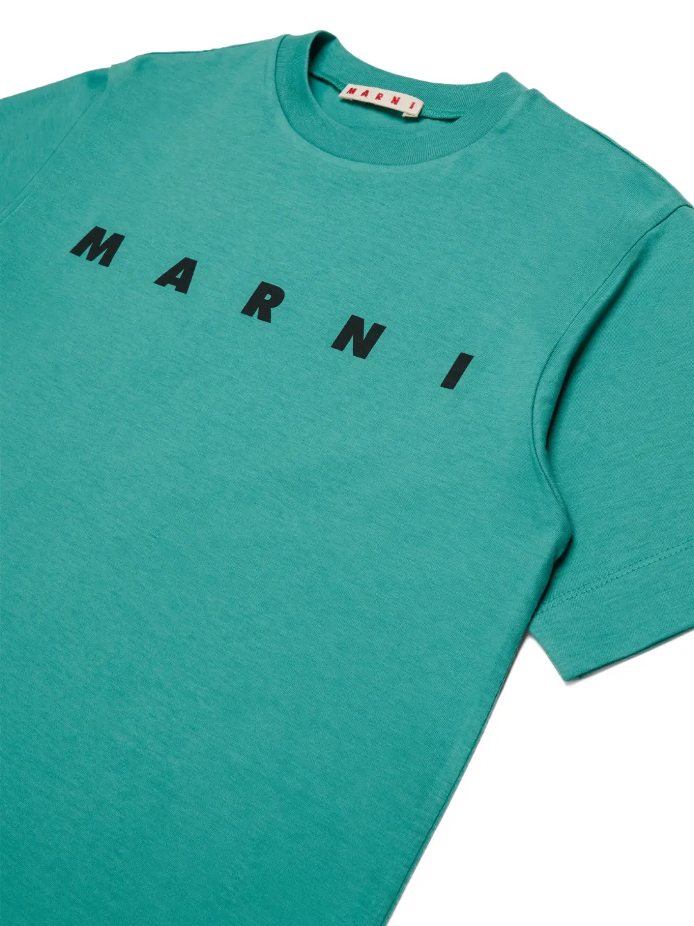Marni Kids Katoenen T-shirt met logoprint Blauw