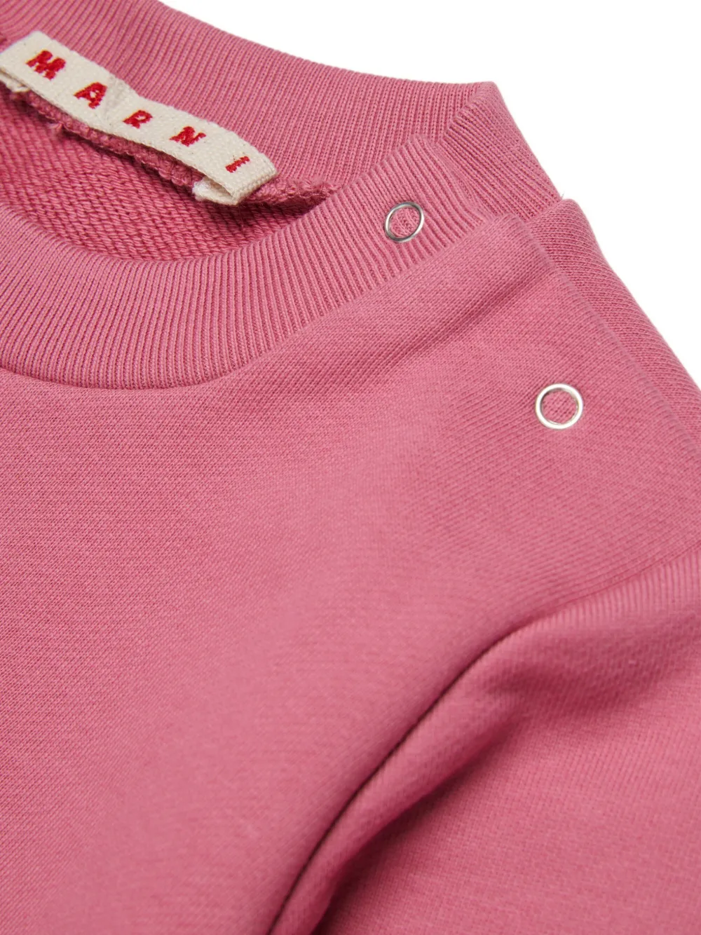 Marni Kids Sweater met logoprint en knopen op de schouders Roze