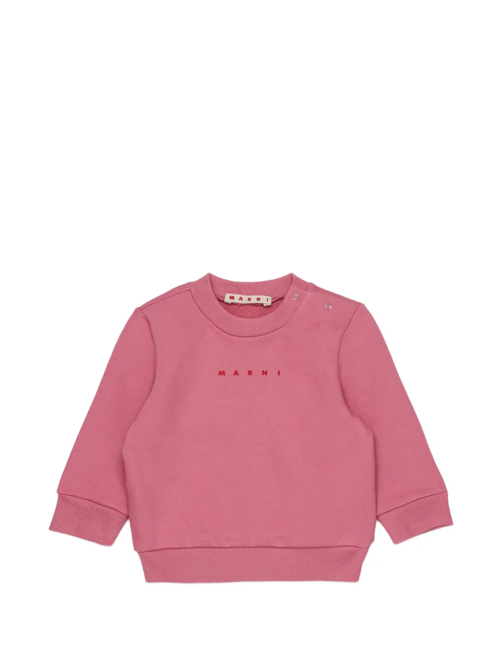 Marni Kids logo-print shoulder-button sweatshirt - Rosa