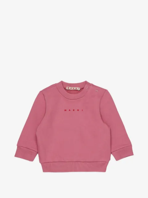Marni Kids logo-print shoulder-button sweatshirt