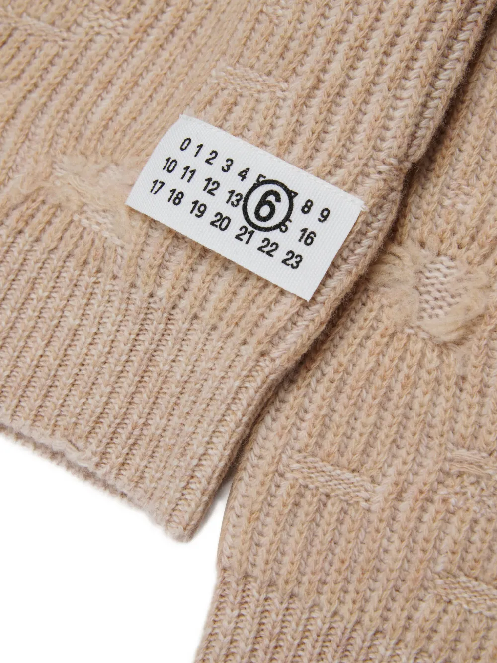 MM6 Maison Margiela Kids Geribbelde sweater Beige