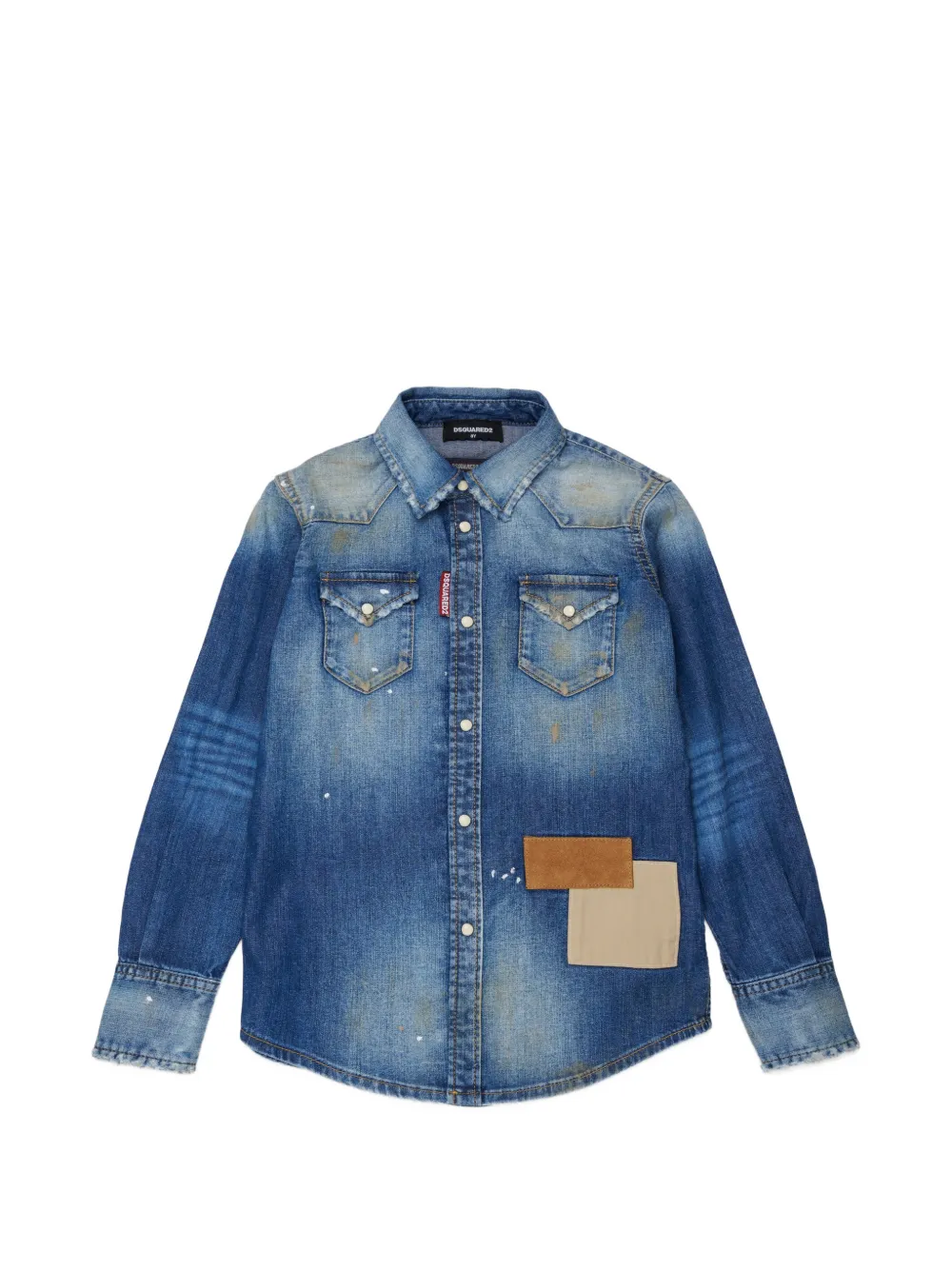 DSQUARED2 KIDS Camicia denim con effetto vissuto - Blu