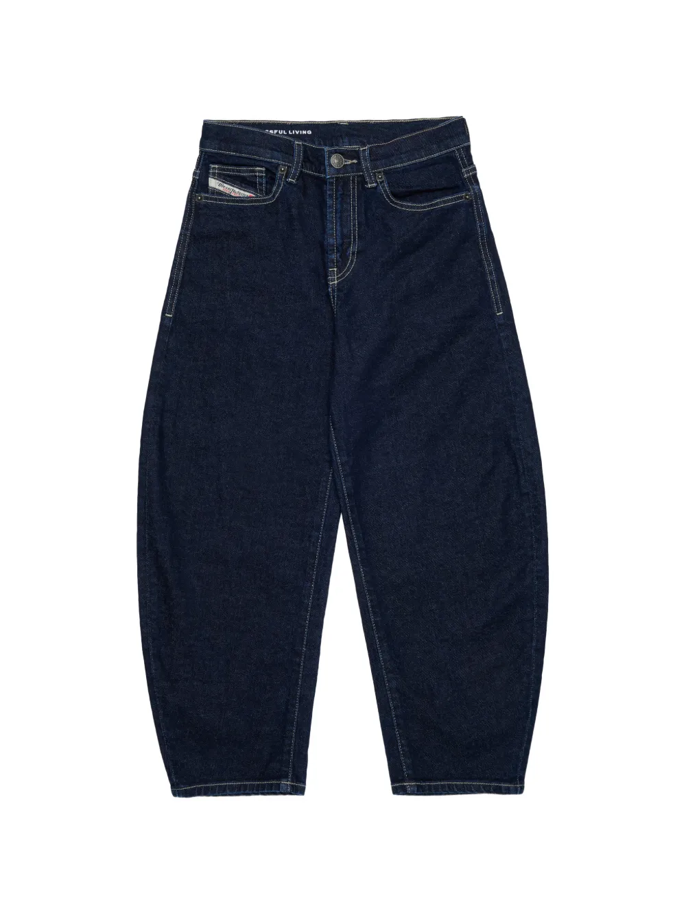 Diesel Kids Jeans D-Milty con cuciture a contrasto - Blu