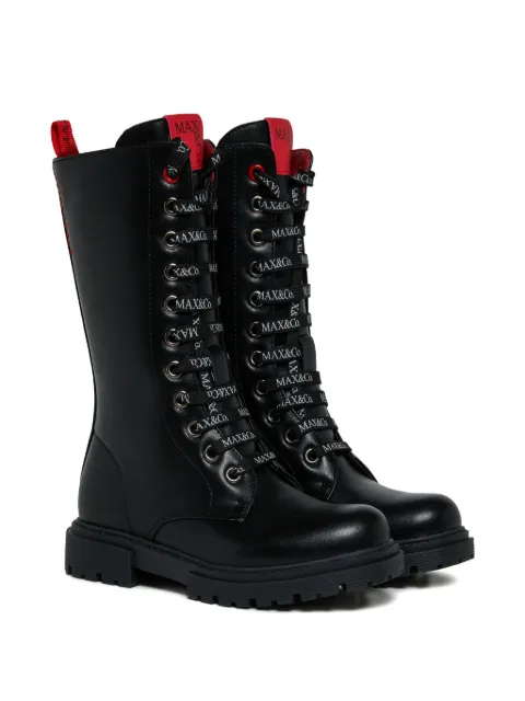 MAX&Co. Kids logo-lace tall boots