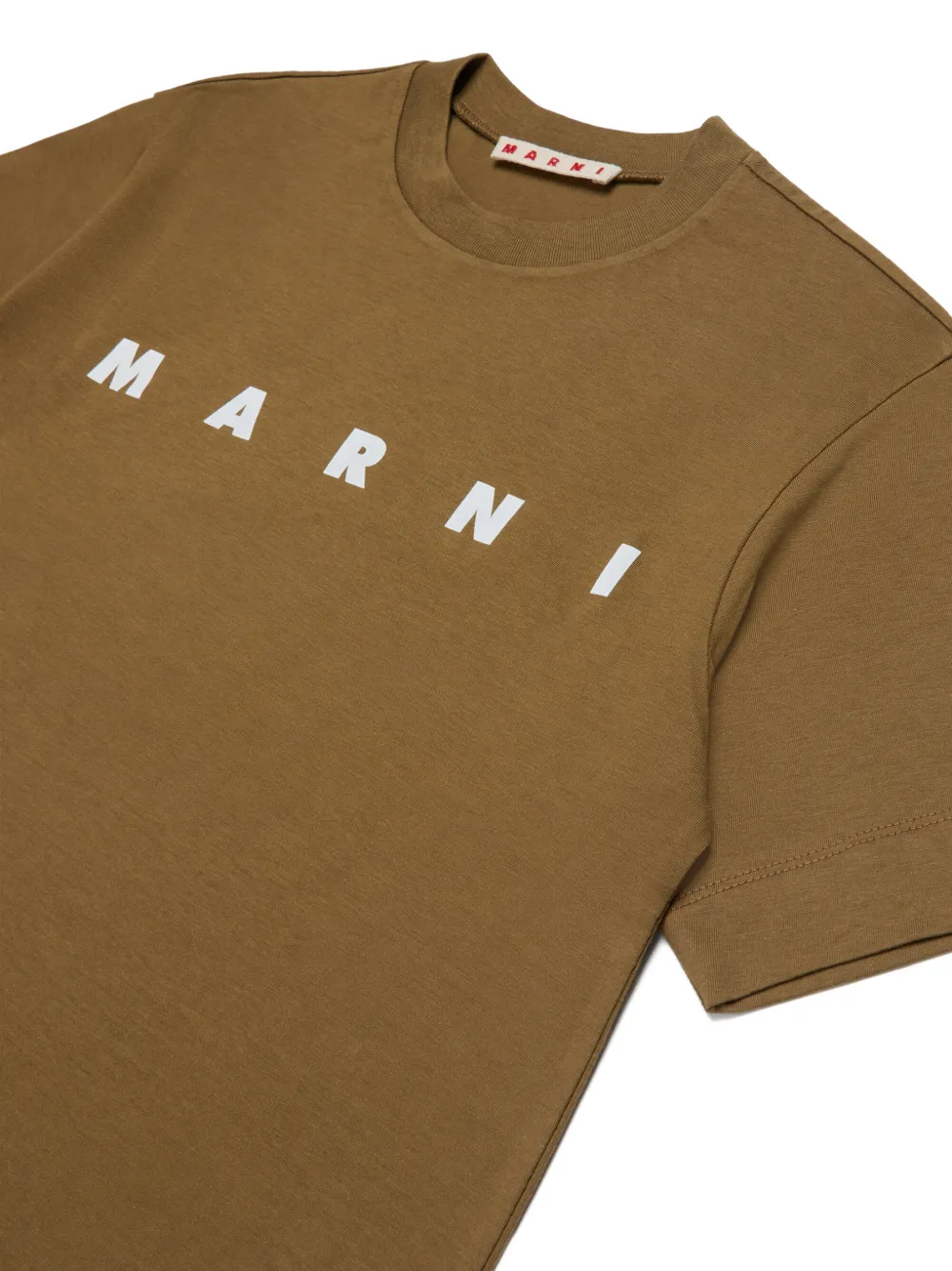 Marni Kids T-shirt met logoprint Bruin