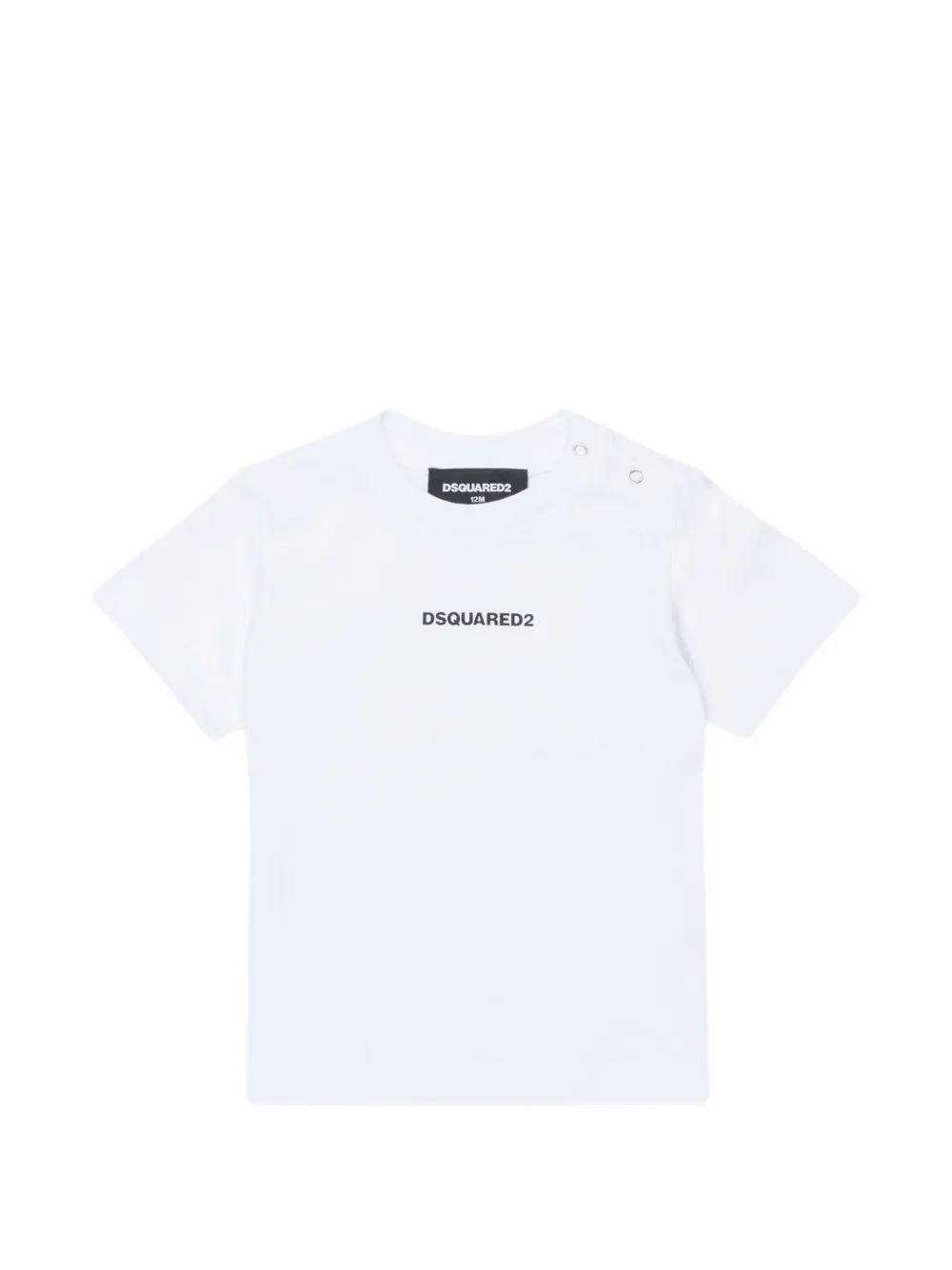 DSQUARED2 KIDS logo-print shoulder-button T-shirt - Bianco