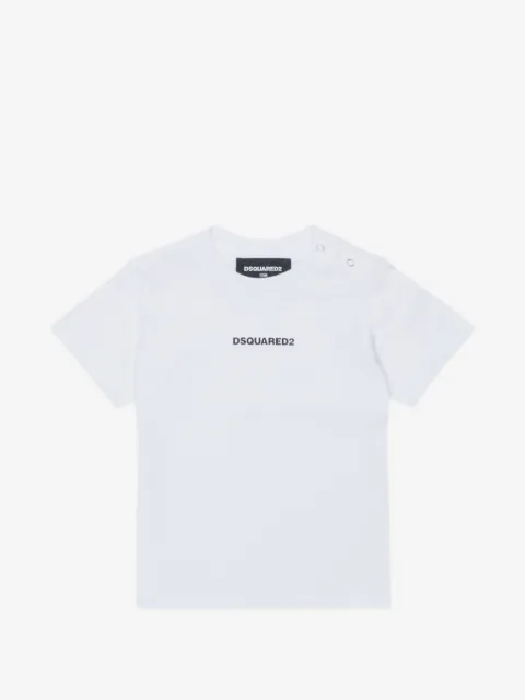 DSQUARED2 KIDS logo-print shoulder-button T-shirt