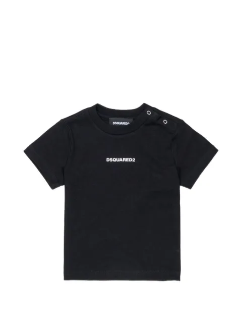 DSQUARED2 KIDS t-shirt boutonné à l'épaule à logo imprimé