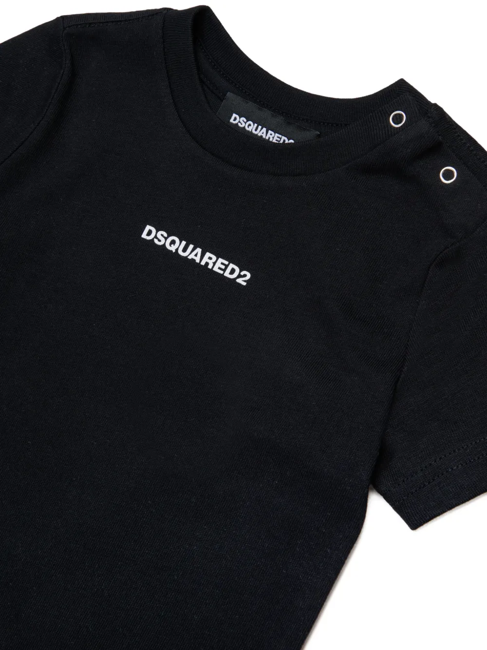 DSQUARED2 KIDS T-shirt met logoprint en knoop op de schouders Zwart