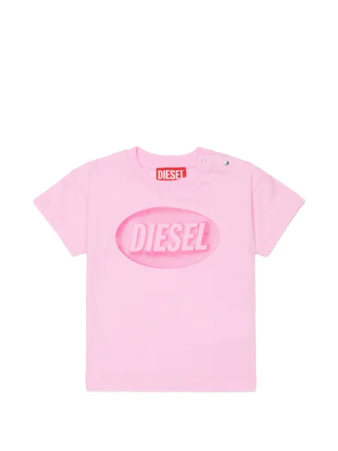 Diesel Kids logo-print press-stud T-shirt