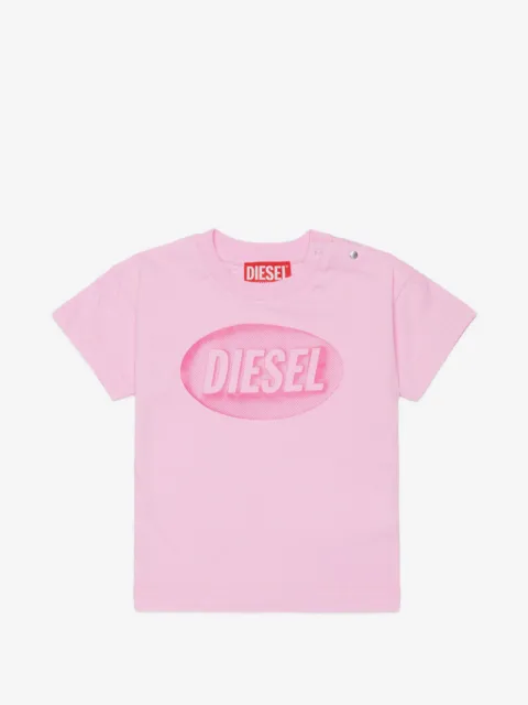 Diesel Kids logo-print press-stud T-shirt
