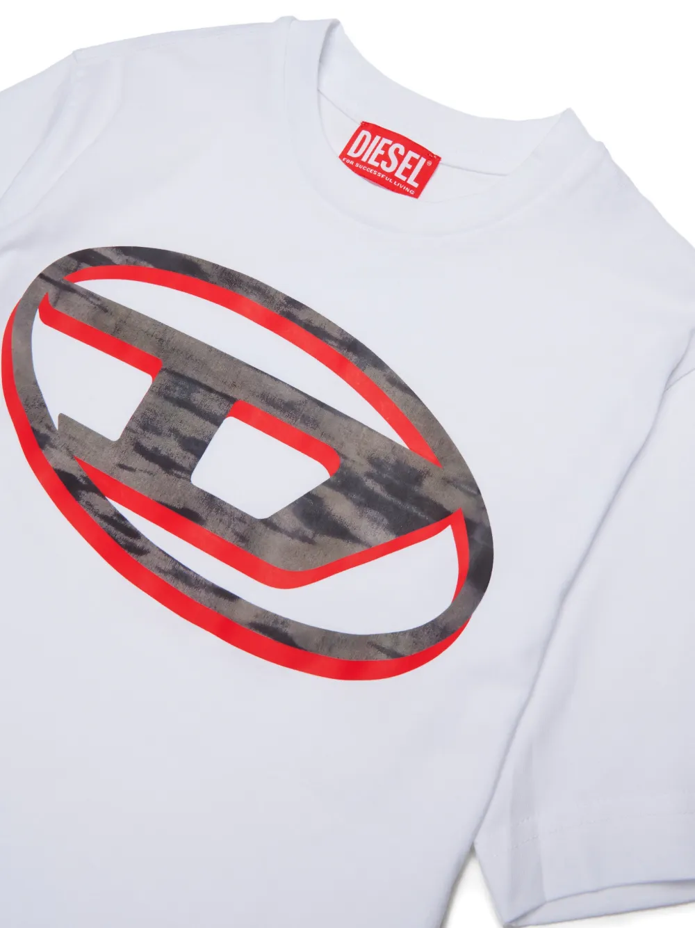 Diesel Kids Oval D T-shirt Wit