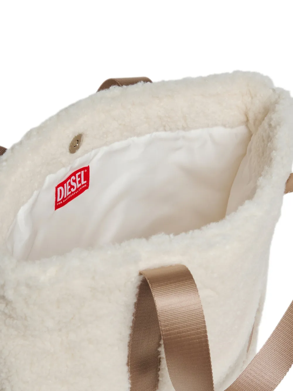 Diesel Kids Wixa schoudertas van imitatie lamswol Beige
