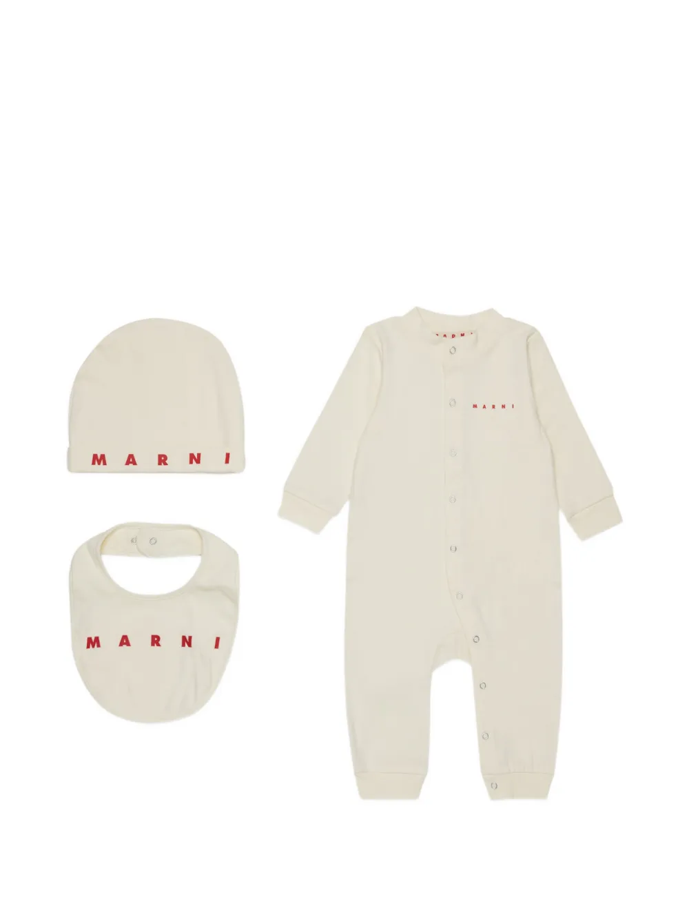 Marni Kids Stramplern mit Logo-Print (2er-Set) - Nude