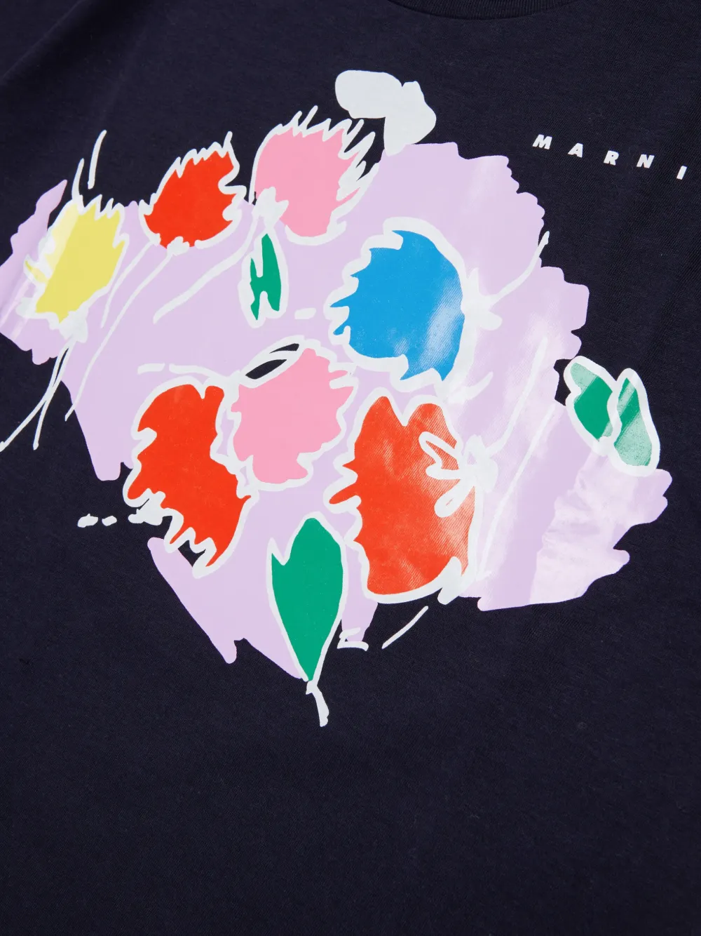 Marni Kids T-shirt met bloemenprint Blauw