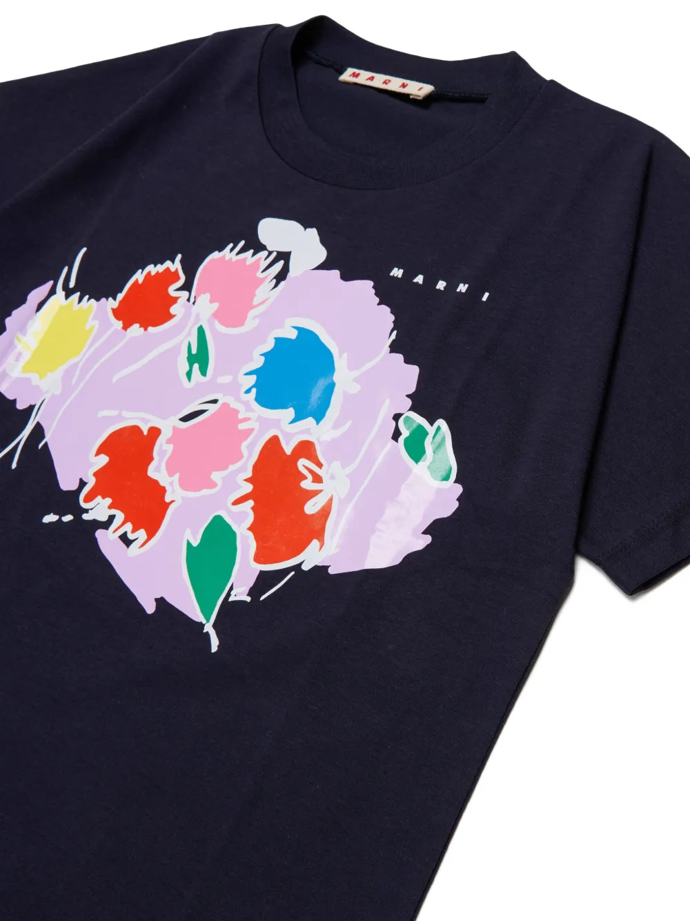 Marni Kids T-shirt met bloemenprint Blauw