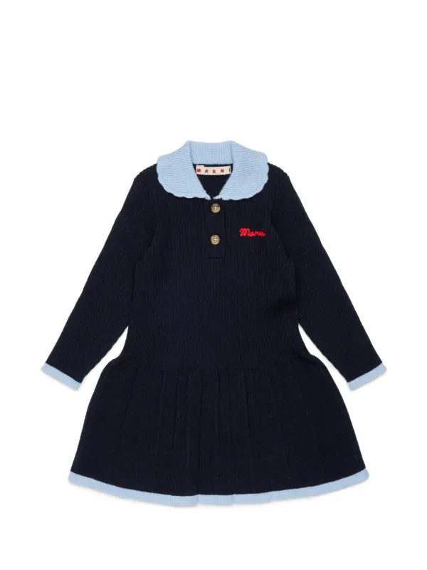 marni knit dress for Babies - with logo Marni blue