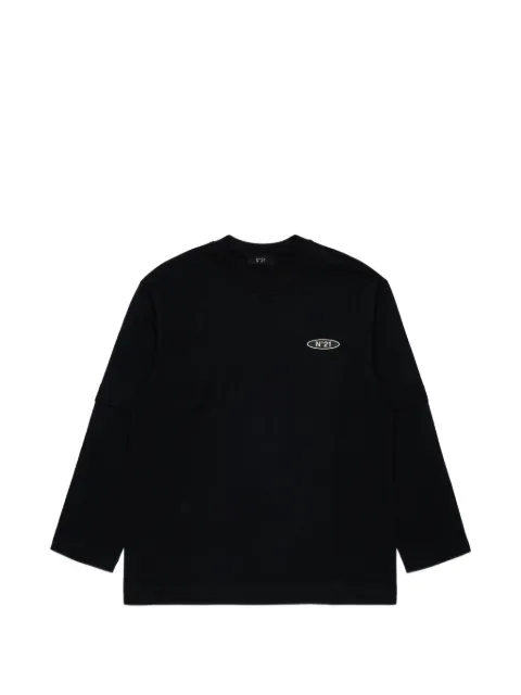 Nº21 Kids logo-patch layered-sleeve T-shirt