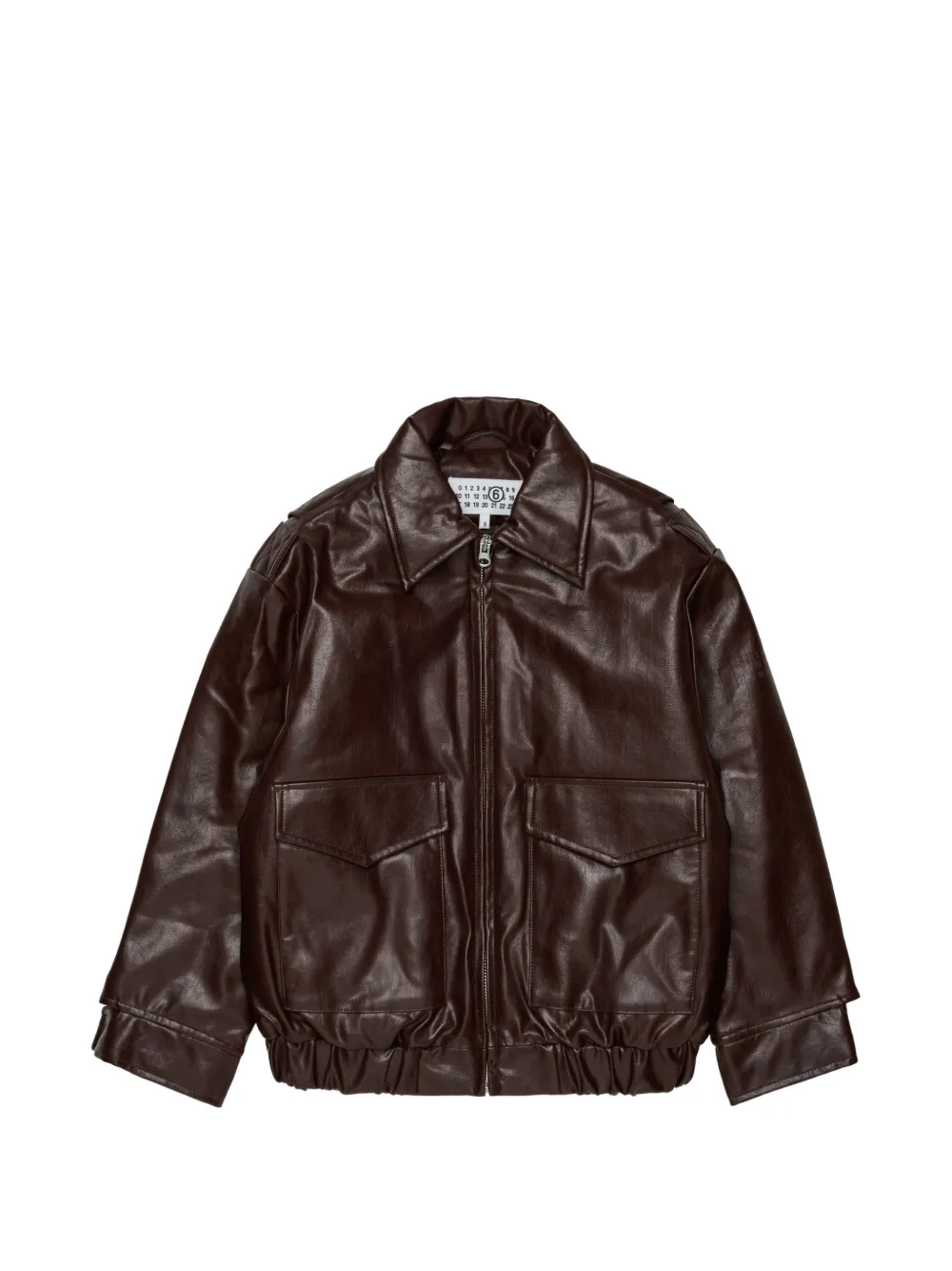 MM6 Maison Margiela Kids Giacca biker con logo - Marrone