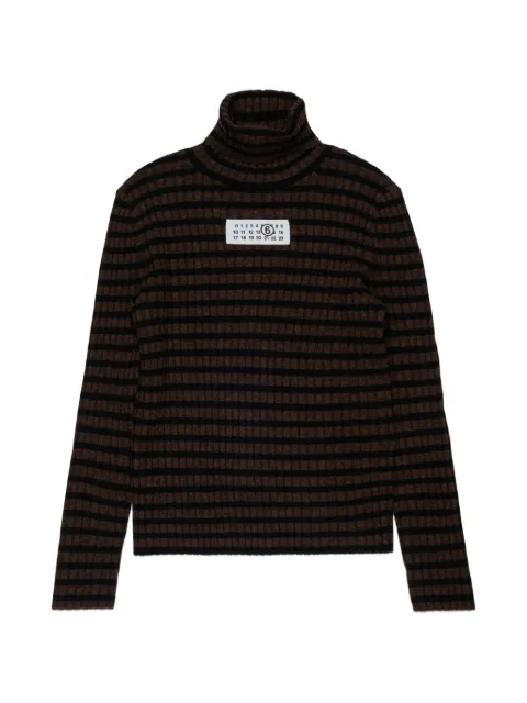 MM6 Maison Margiela Kids Gestreifter Pullover aus Rippstrick