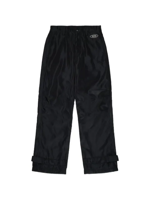 Nº21 Kids logo-patch touch-strap trousers