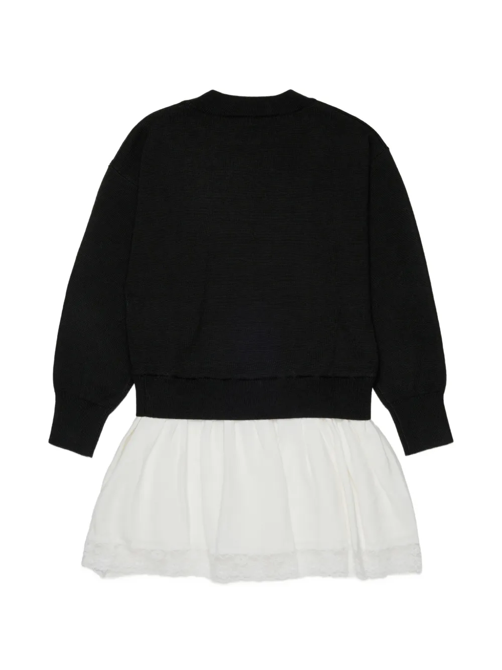 Nº21 Kids Jurk met gelaagd effect en kanten afwerking Zwart
