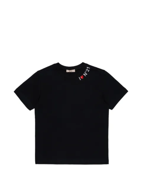 Nº21 Kids Camiseta com logo e detalhe de coração
