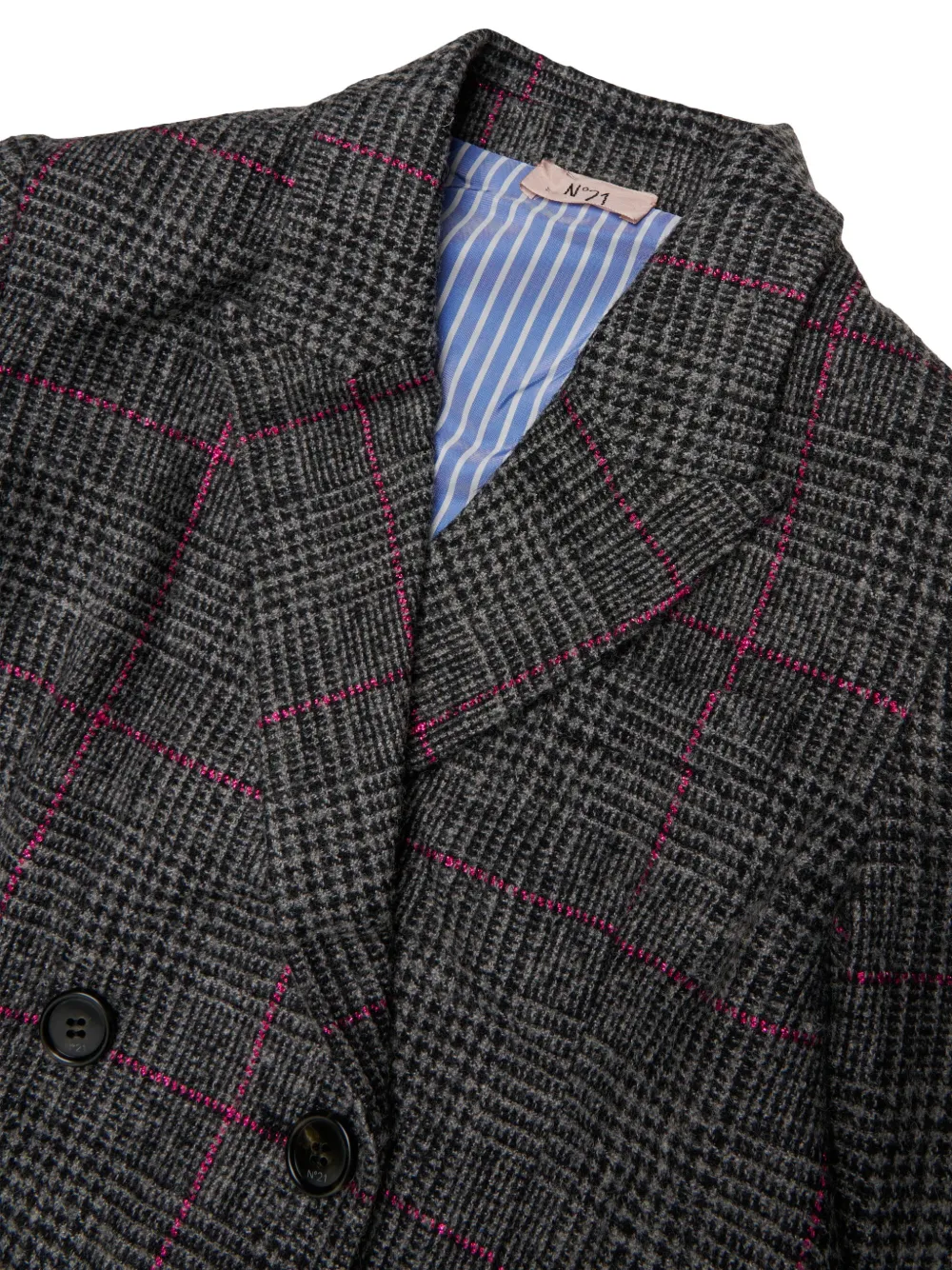 Nº21 Kids Geruite blazer Grijs
