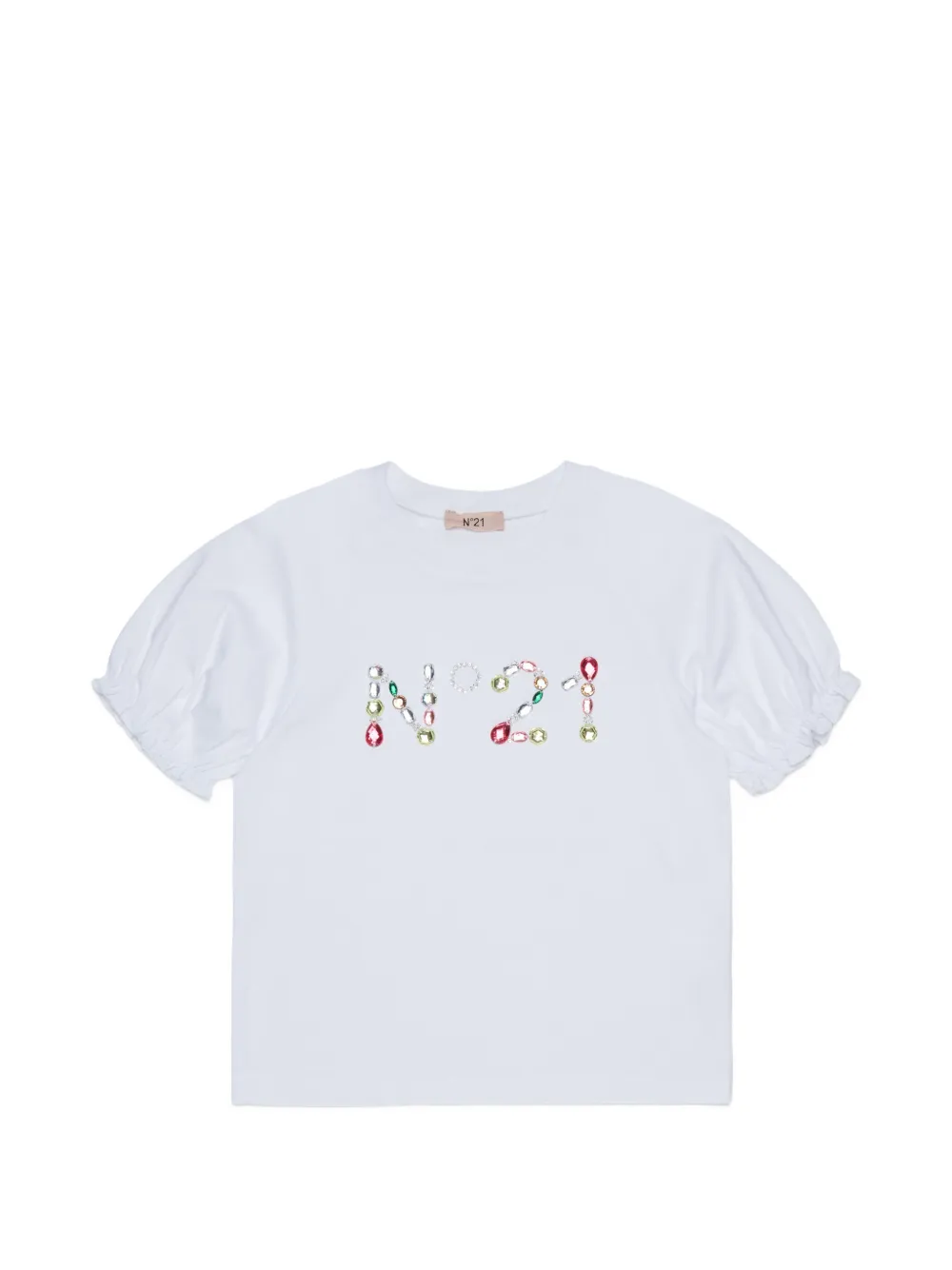 Nº21 Kids Camicia con strass - Bianco