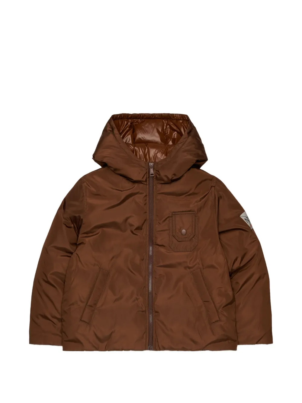 Nº21 Kids Piumino con cappuccio e logo - Marrone
