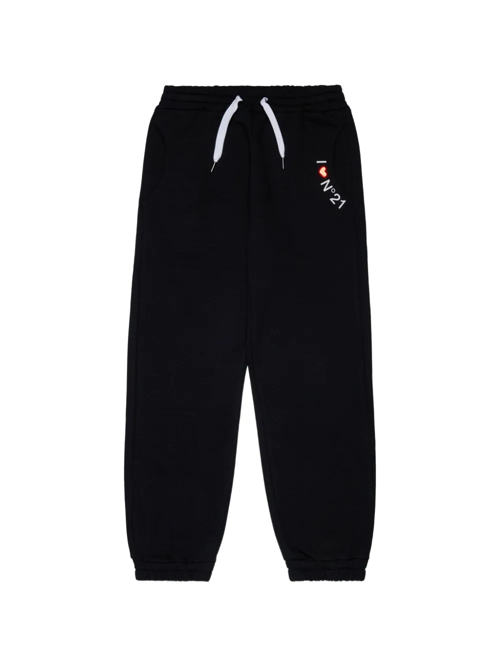Nº21 Kids Pantaloni sportivi con coulisse e stampa logo - Nero