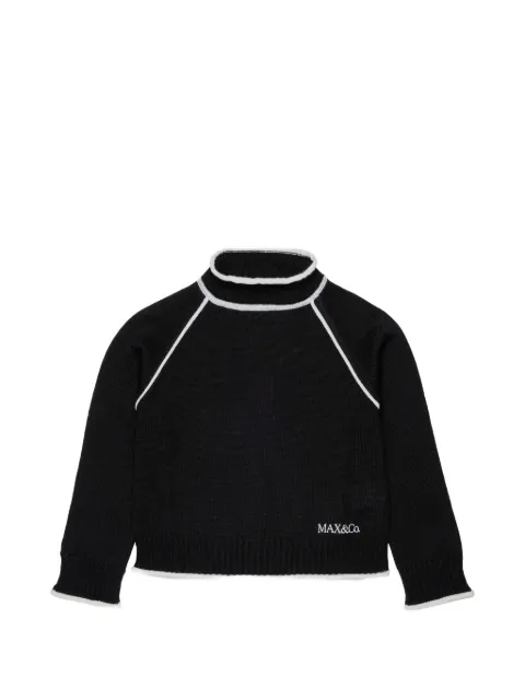 MAX&Co. Kids contrast-stitch roll-neck sweater