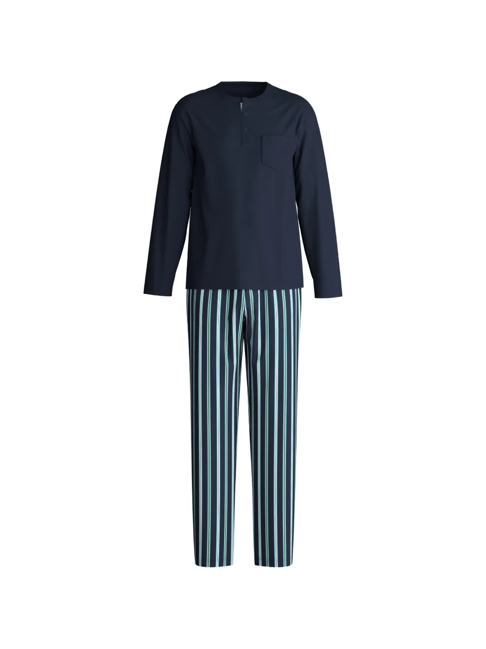 CALIDA striped long-sleeve pajamas set - Blau
