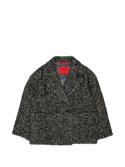 MAX&Co. Kids abrigo con doble botonadura y motivo espiga