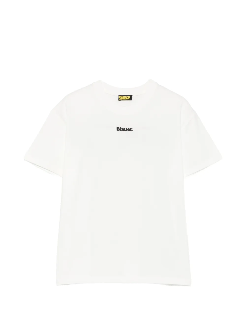 Blauer T-Shirt mit Logo-Stickerei - Weiß