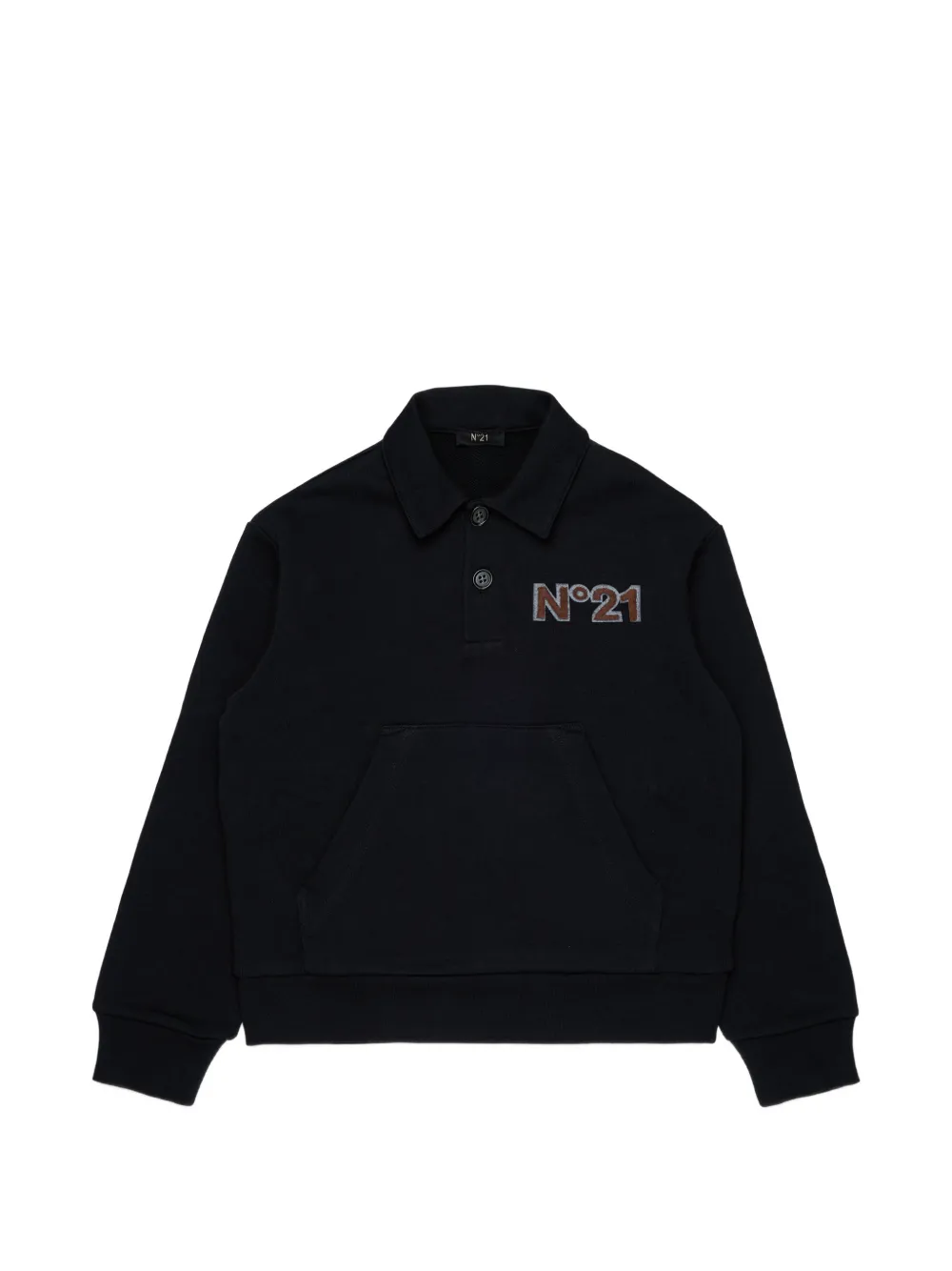 Nº21 Kids Felpa con applicazione - Nero