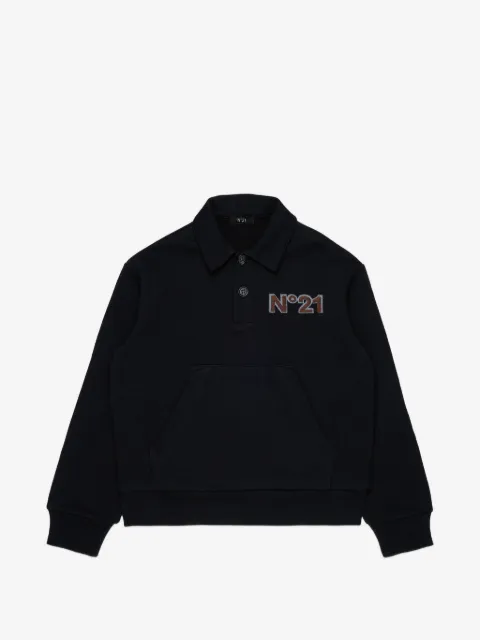 Nº21 Kids logo-patch sweatshirt