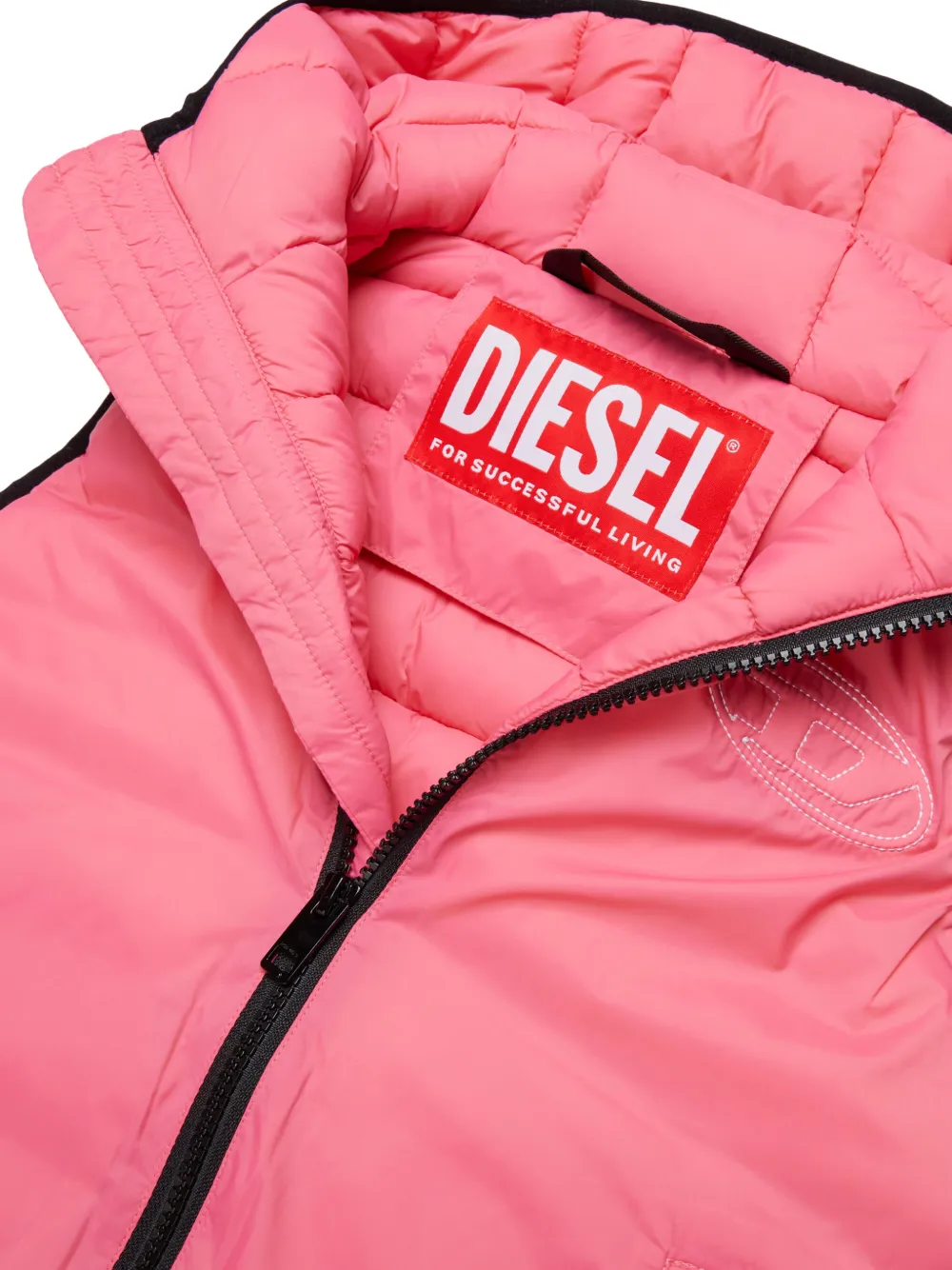 Diesel Kids Bodywarmer met geborduurd logo Roze